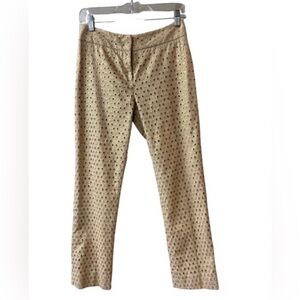 ANTONIO MELANI Gold Eyelet Embroidered Pants